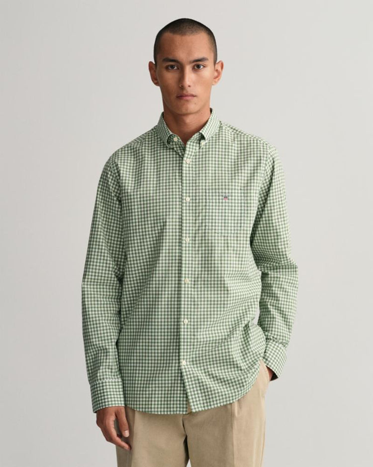 Gant Apparel Mens REG BROADCLOTH GINGHAM BD 308/LEAF GREEN