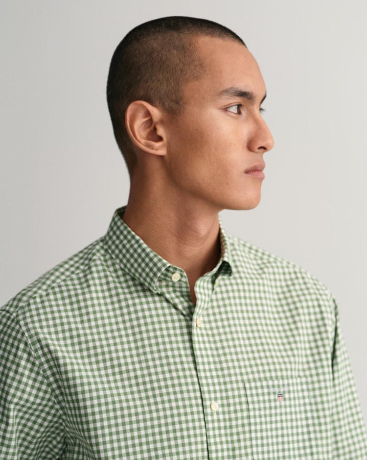Gant Apparel Mens REG BROADCLOTH GINGHAM BD 308/LEAF GREEN