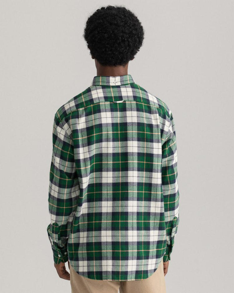 Gant Apparel Mens REL TEXTURE CHECK SHIRT BD 338/FOREST GREEN