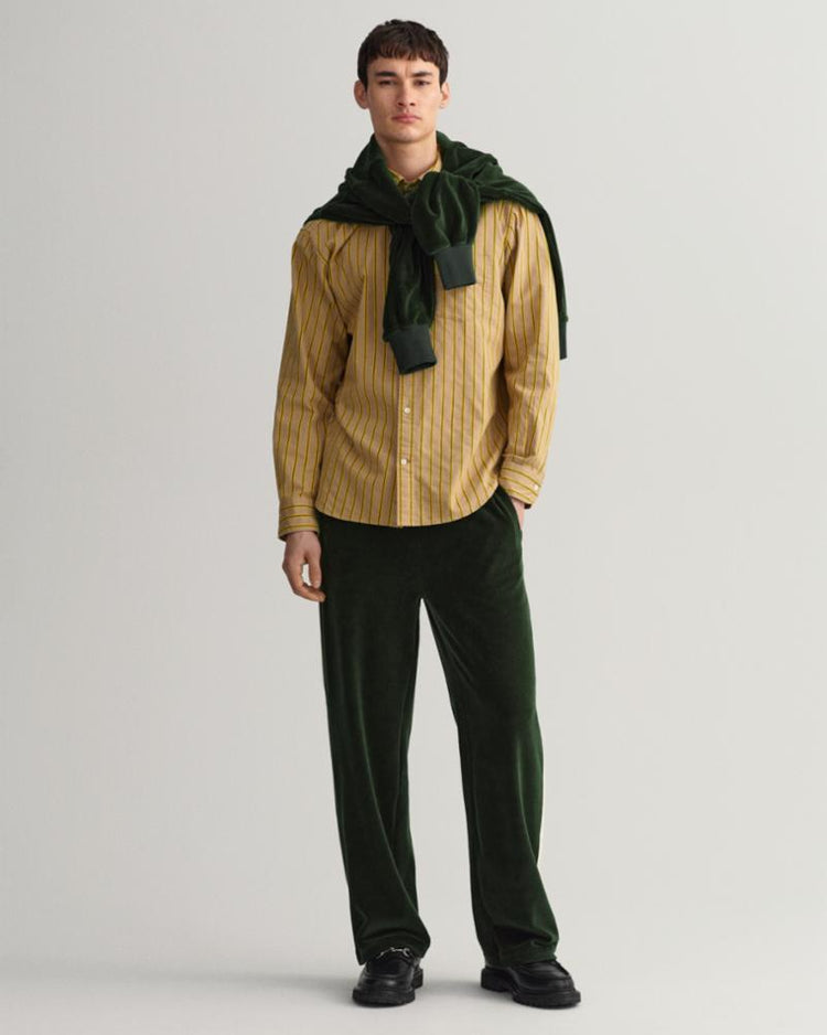 Gant Apparel Mens REL DOBBY STRIPE SHIRT 248/DARK KHAKI