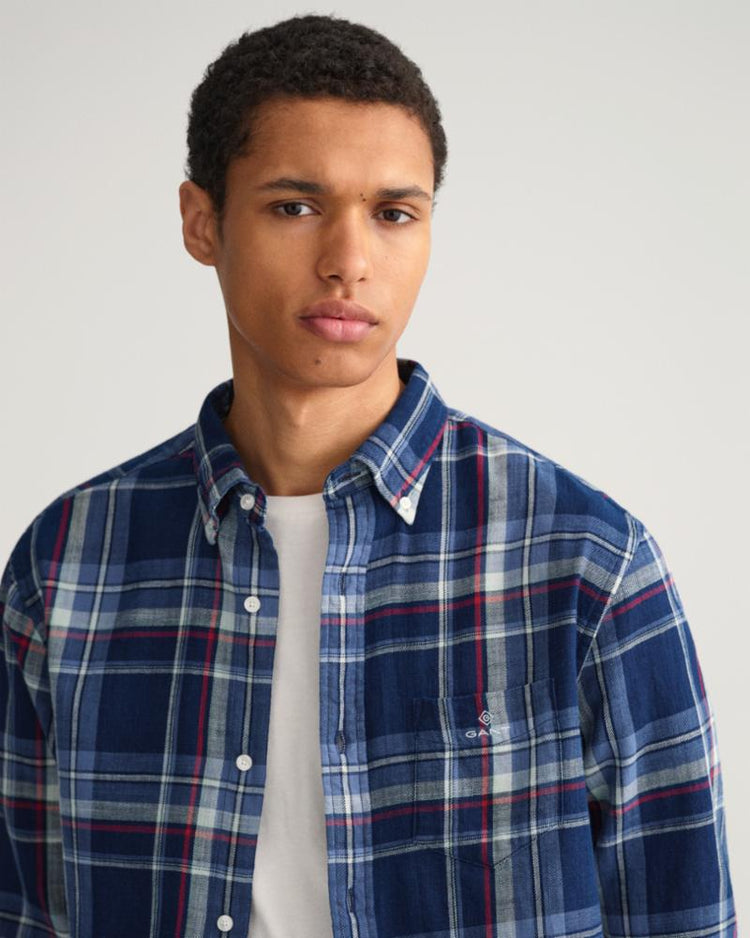 Gant Apparel Mens REG UT INDIGO PLAID SHIRT 989/DARK INDIGO