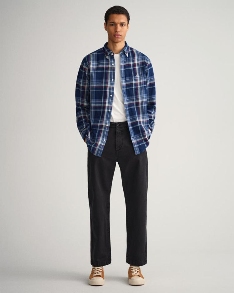 Gant Apparel Mens REG UT INDIGO PLAID SHIRT 989/DARK INDIGO