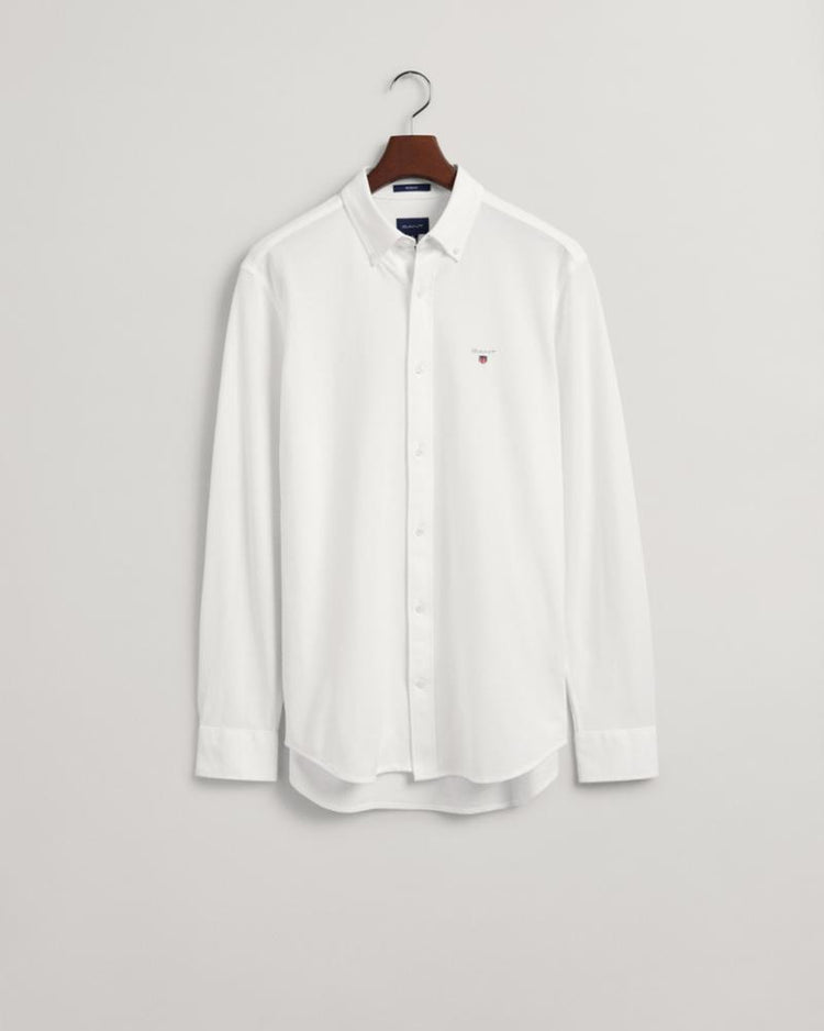 Gant Apparel Mens REG JERSEY PIQUE SHIRT 110/WHITE