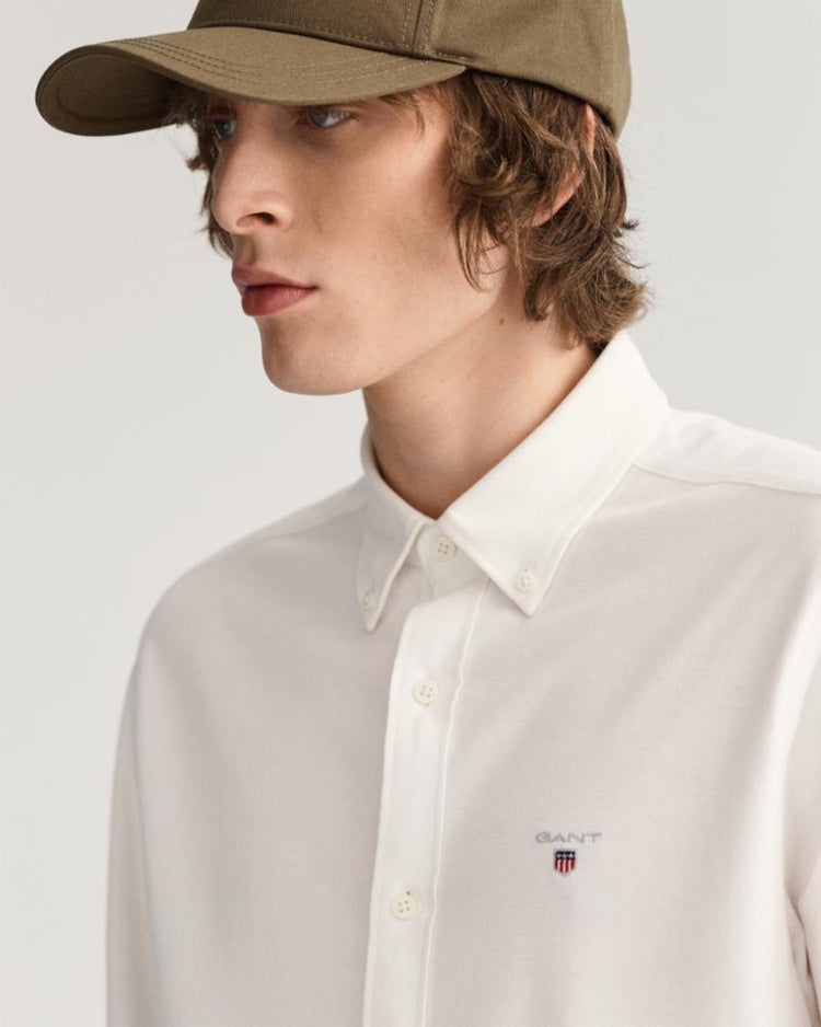 Gant Apparel Mens REG JERSEY PIQUE SHIRT 110/WHITE