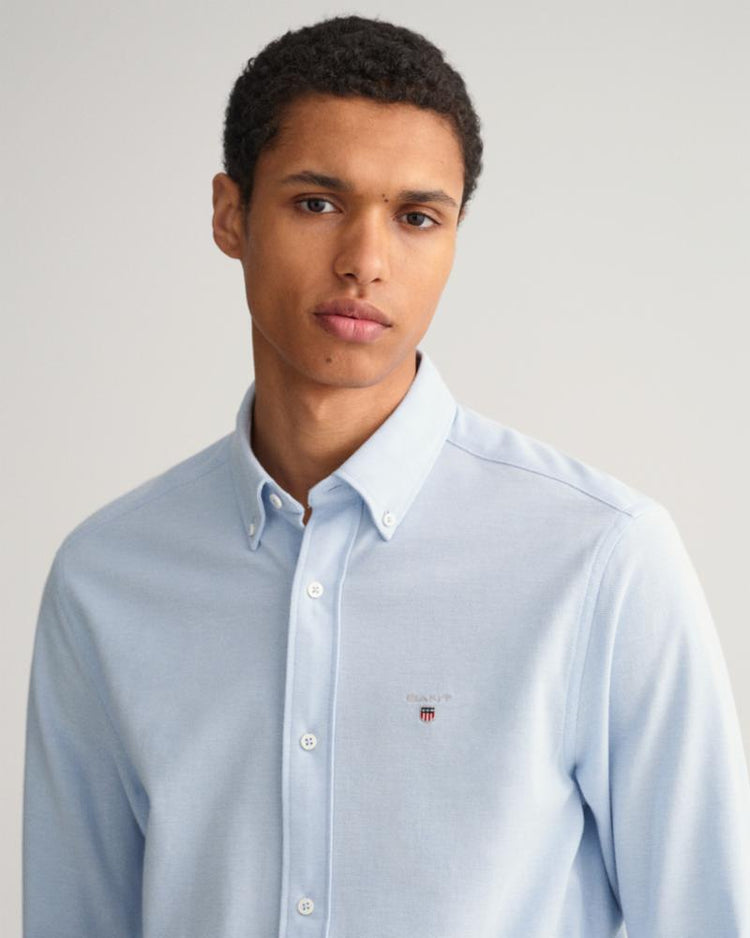 Gant Apparel Mens REG JERSEY PIQUE SHIRT 468/CAPRI BLUE