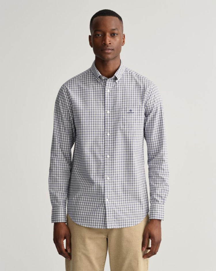 Gant Apparel Mens REG SMALL TARTAN TWILL SHIRT 113/EGGSHELL