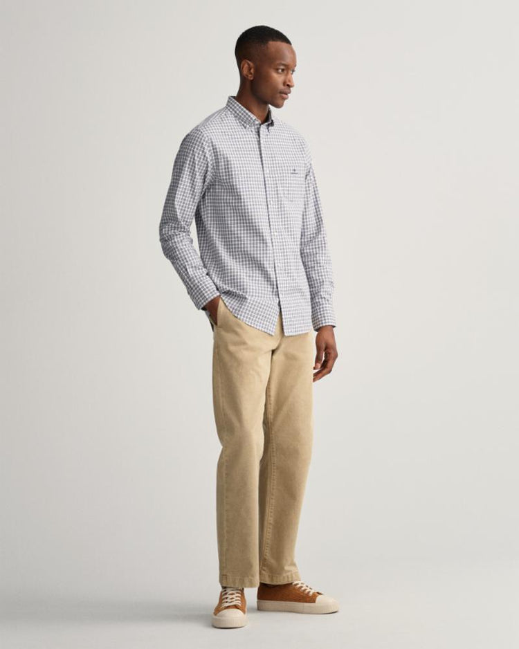 Gant Apparel Mens REG SMALL TARTAN TWILL SHIRT 113/EGGSHELL