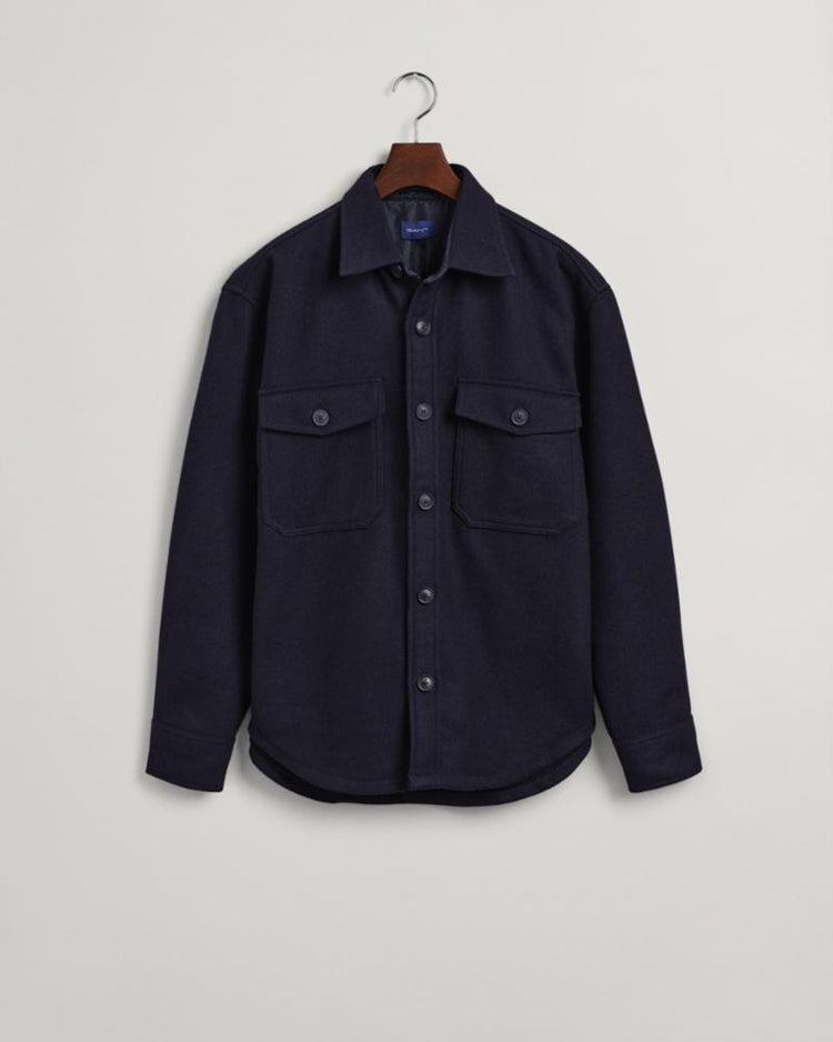 Gant Apparel Mens WOOL BLEND OVERSHIRT 433/EVENING BLUE