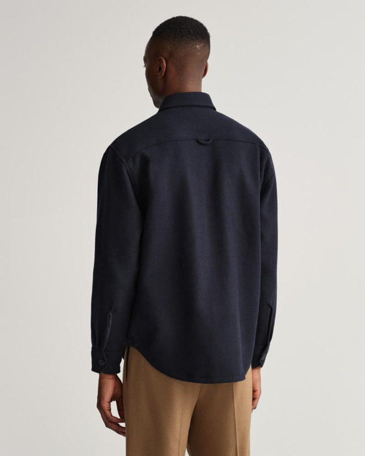 Gant Apparel Mens WOOL BLEND OVERSHIRT 433/EVENING BLUE