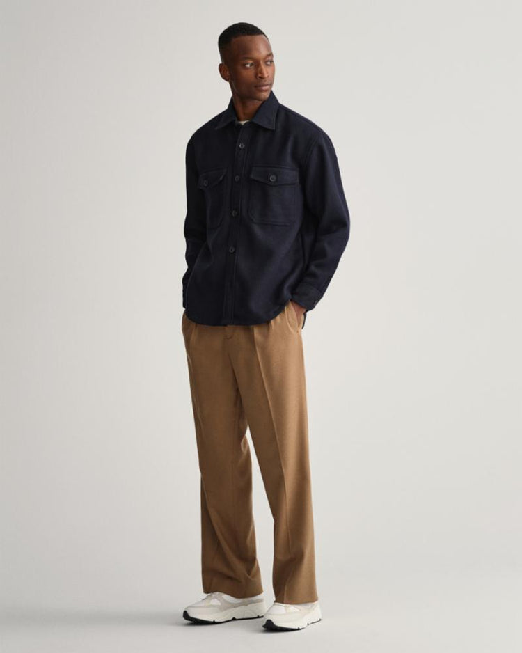 Gant Apparel Mens WOOL BLEND OVERSHIRT 433/EVENING BLUE