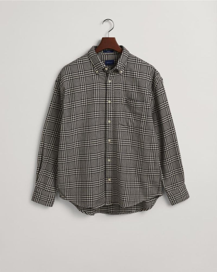 Gant Apparel Mens OS COTTON HOUNDSTOOTH SHIRT 5/BLACK