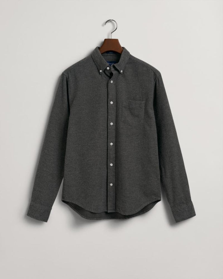 Gant Apparel Mens REG UT HERRINGBONE SHIRT 90/CHARCOAL MELANGE