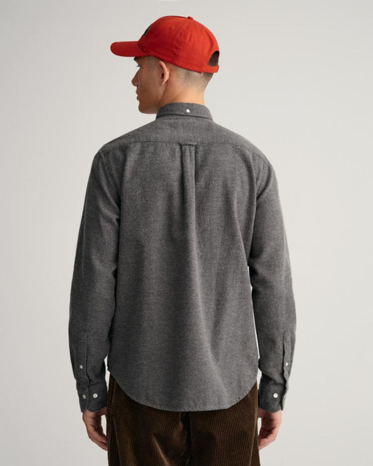 Gant Apparel Mens REG UT HERRINGBONE SHIRT 90/CHARCOAL MELANGE