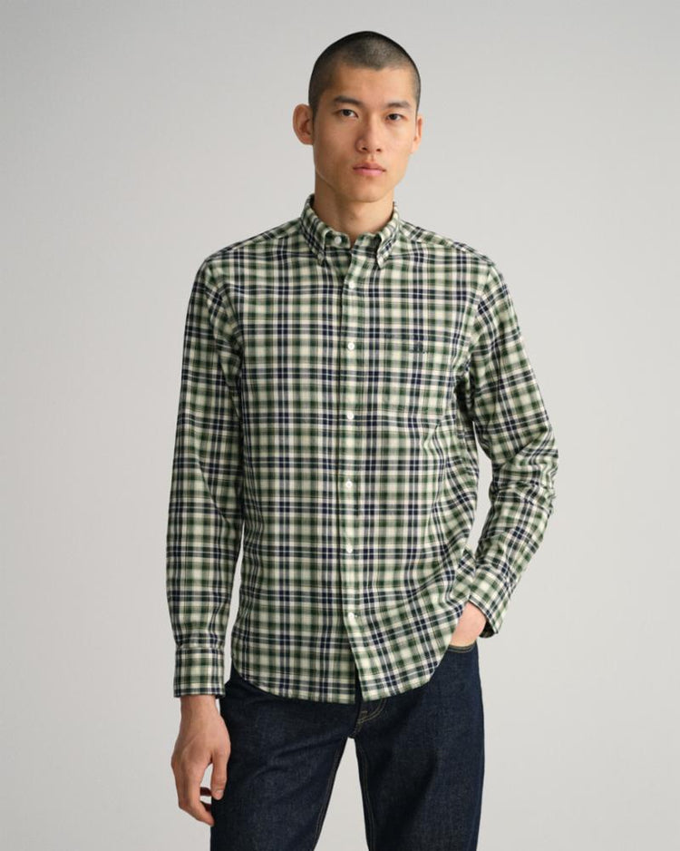 Gant Apparel Mens REG BROADCLOTH TARTAN SHIRT 338/FOREST GREEN