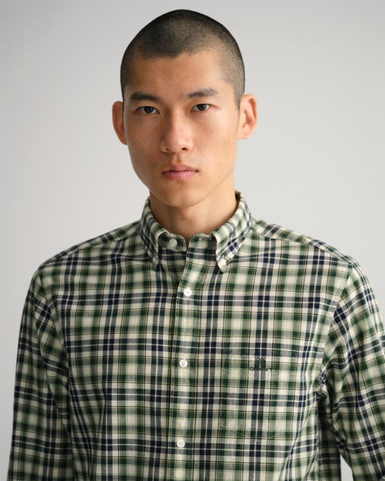 Gant Apparel Mens REG BROADCLOTH TARTAN SHIRT 338/FOREST GREEN