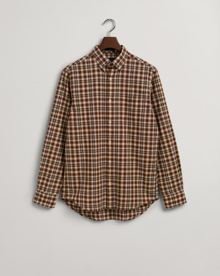 Gant Apparel Mens REG BROADCLOTH TARTAN SHIRT 276/COCOA BEAN