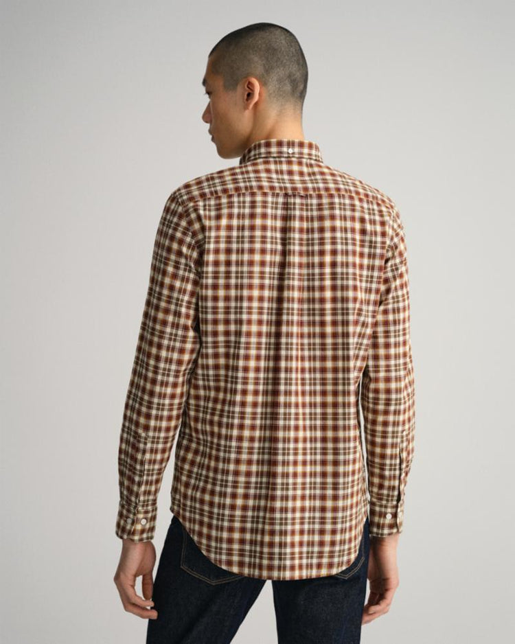 Gant Apparel Mens REG BROADCLOTH TARTAN SHIRT 276/COCOA BEAN