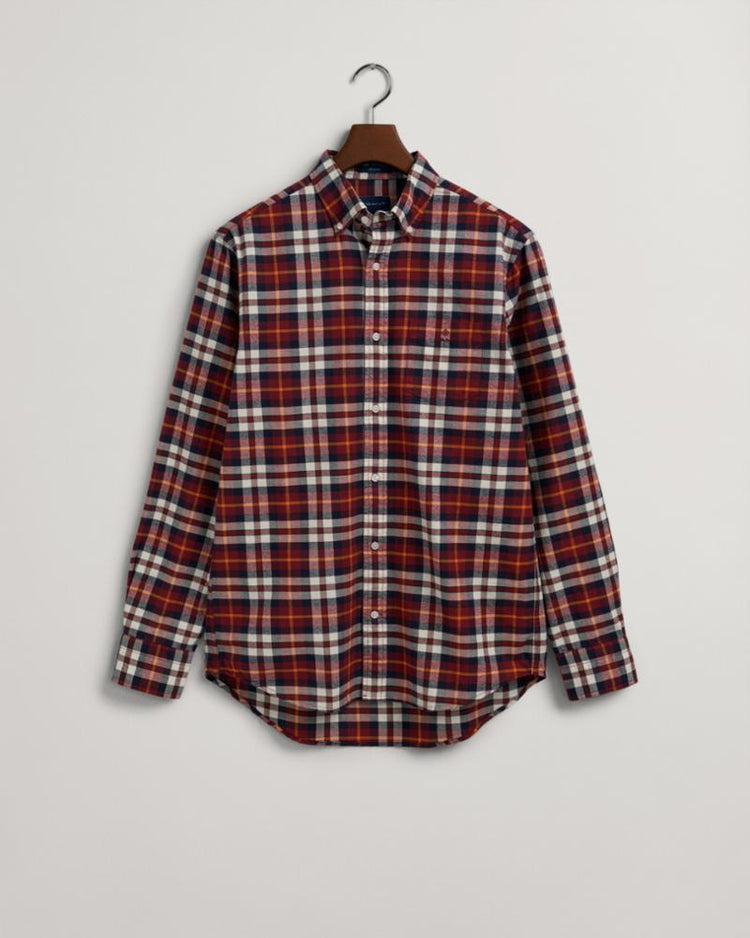 Gant Apparel Mens REG BRUSHED OXF TARTAN SHIRT 604/PLUMPED RED