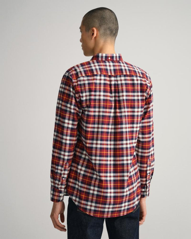 Gant Apparel Mens REG BRUSHED OXF TARTAN SHIRT 604/PLUMPED RED