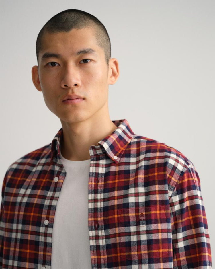 Gant Apparel Mens REG BRUSHED OXF TARTAN SHIRT 604/PLUMPED RED