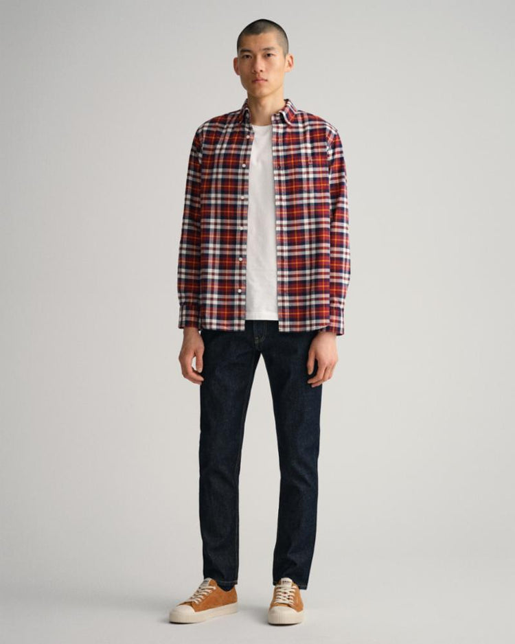 Gant Apparel Mens REG BRUSHED OXF TARTAN SHIRT 604/PLUMPED RED