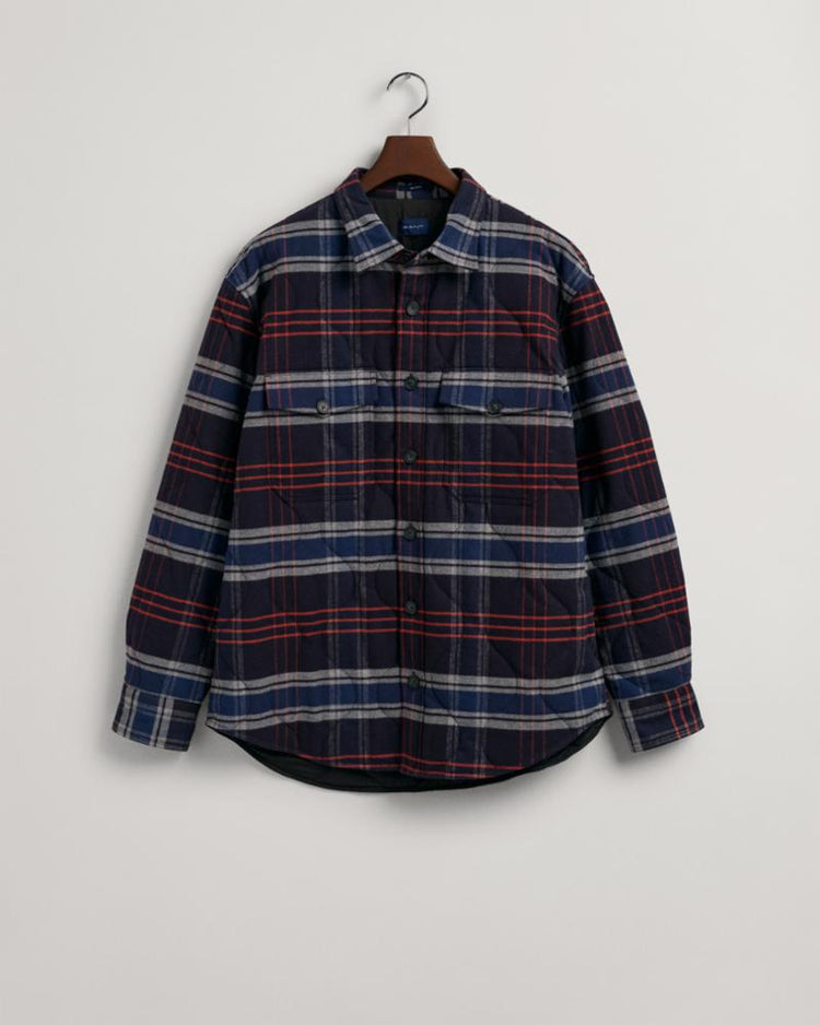 Gant Apparel Mens QUILTED FLANNEL OVERSHIRT 433/EVENING BLUE