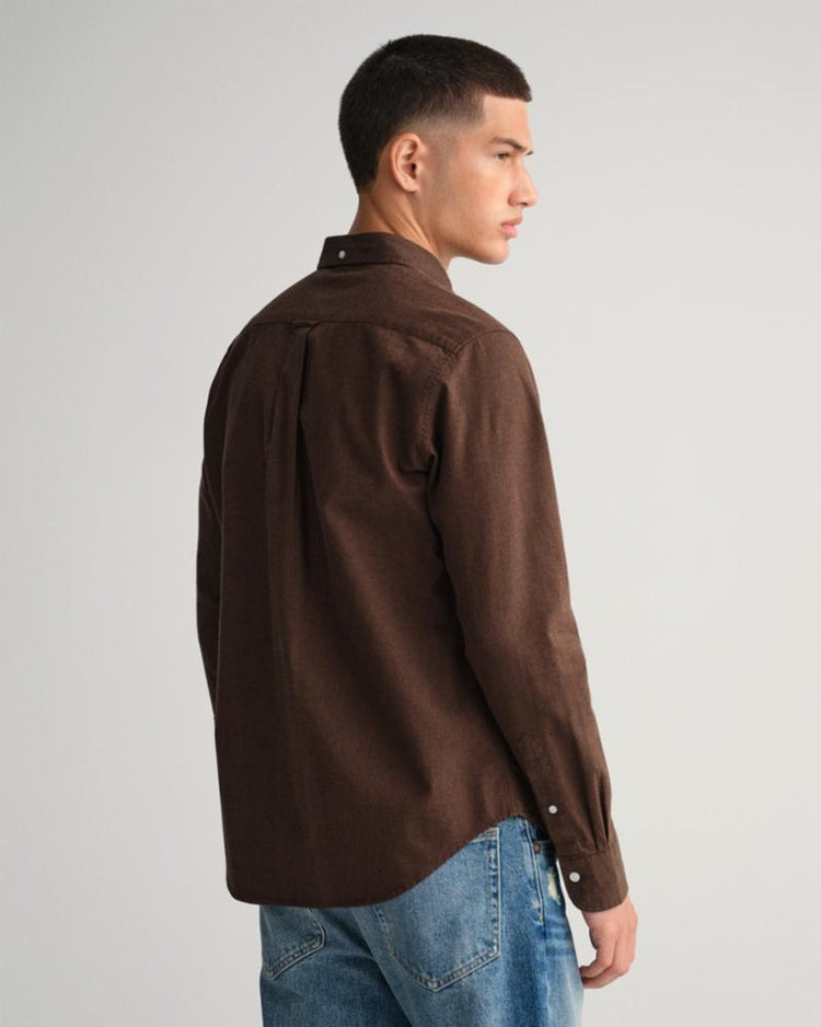 Gant Apparel Mens REG UT FLANNEL MELANGE SHIRT 274/RICH BROWN