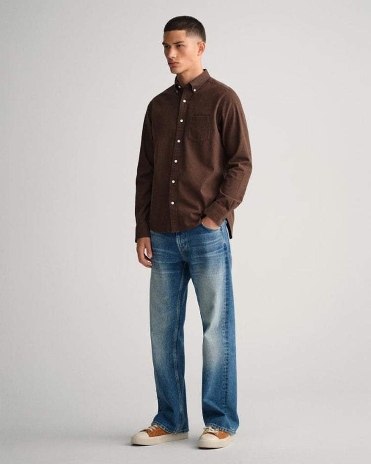 Gant Apparel Mens REG UT FLANNEL MELANGE SHIRT 274/RICH BROWN