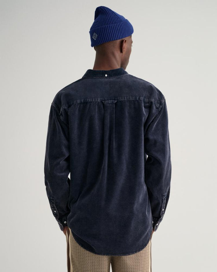 Gant Apparel Mens REL HEAVY WASHED CORD SHIRT 433/EVENING BLUE