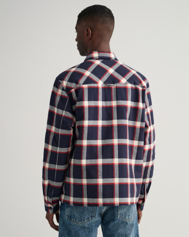 Gant Apparel Mens FLANNEL CHECK OVERSHIRT 433/EVENING BLUE