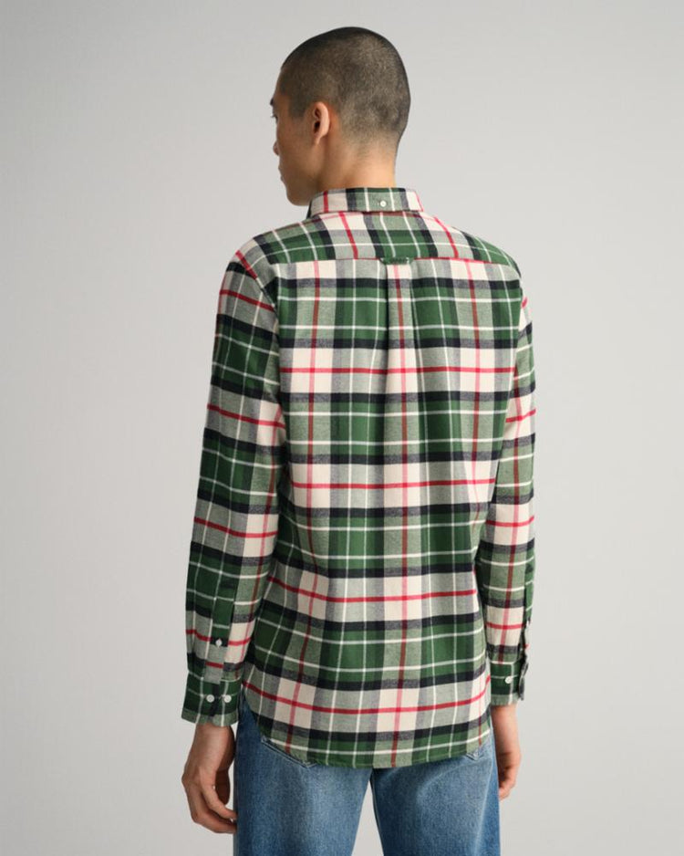 Gant Apparel Mens REG UT FLANNEL TARTAN SHIRT 338/FOREST GREEN