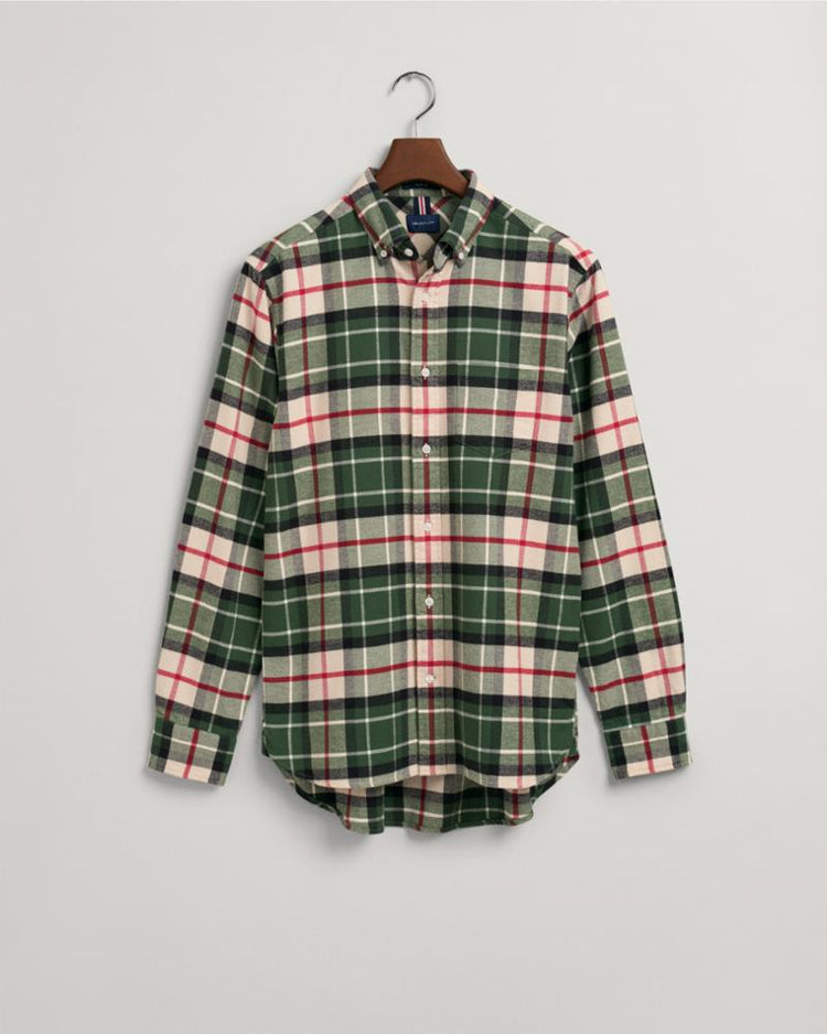 Gant Apparel Mens REG UT FLANNEL TARTAN SHIRT 338/FOREST GREEN