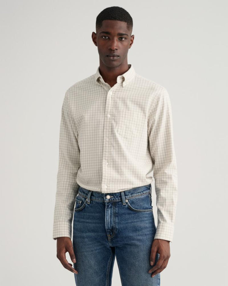 Gant Apparel Mens REG JASPE GINGHAM SHIRT 130/CREAM