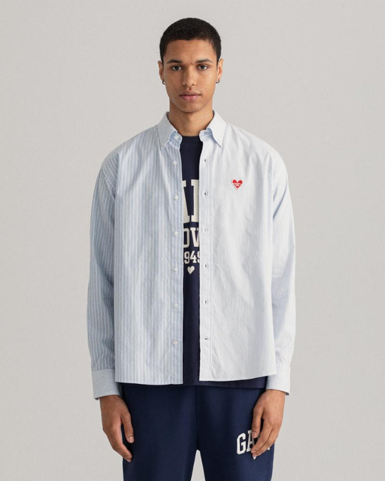 Gant Apparel Mens CV. REL COLLEGIATE HEART SHIRT 420/HAMPTONS BLUE
