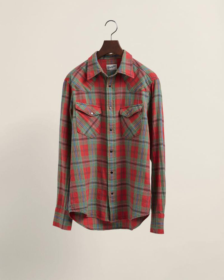 Gant Apparel Mens W. REG PLAID WESTERN SHIRT 658/CARDINAL RED