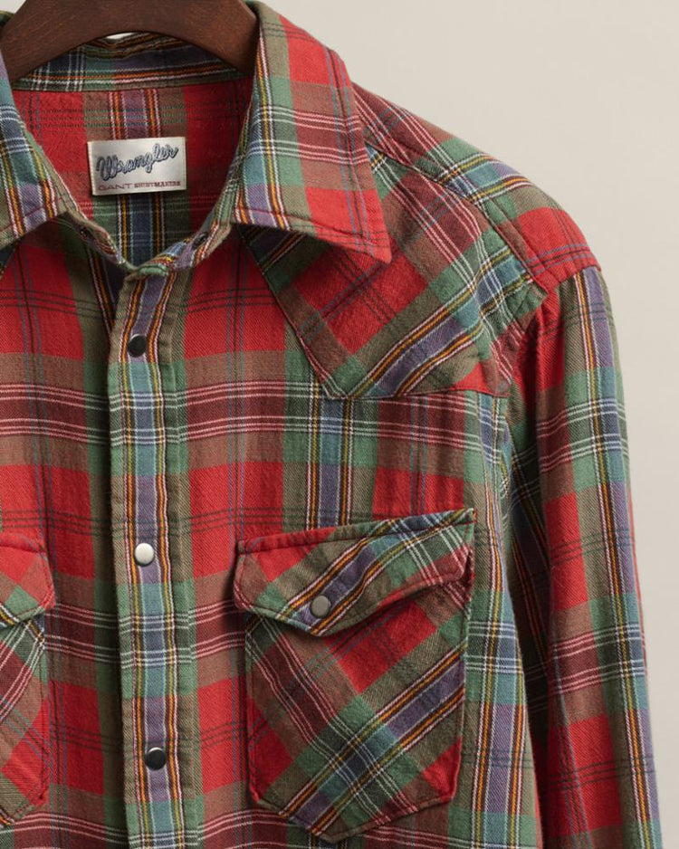 Gant Apparel Mens W. REG PLAID WESTERN SHIRT 658/CARDINAL RED
