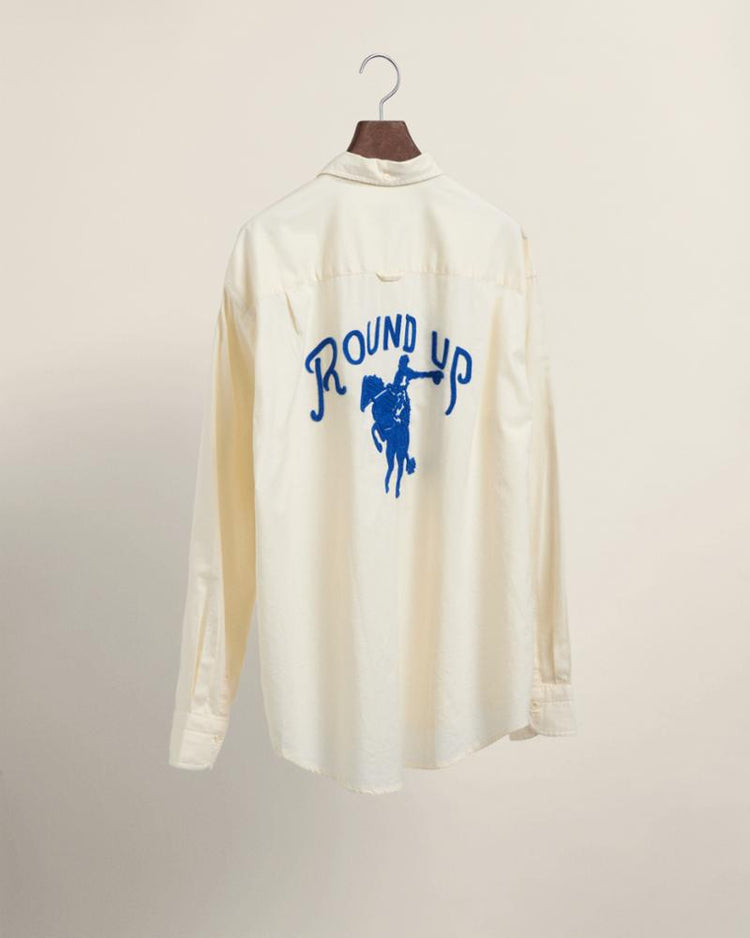 Gant Apparel Mens W. REL EMB OXFORD SHIRT 130/CREAM