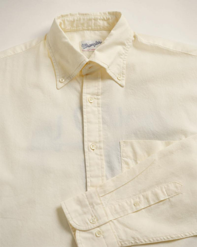 Gant Apparel Mens W. REL EMB OXFORD SHIRT 130/CREAM