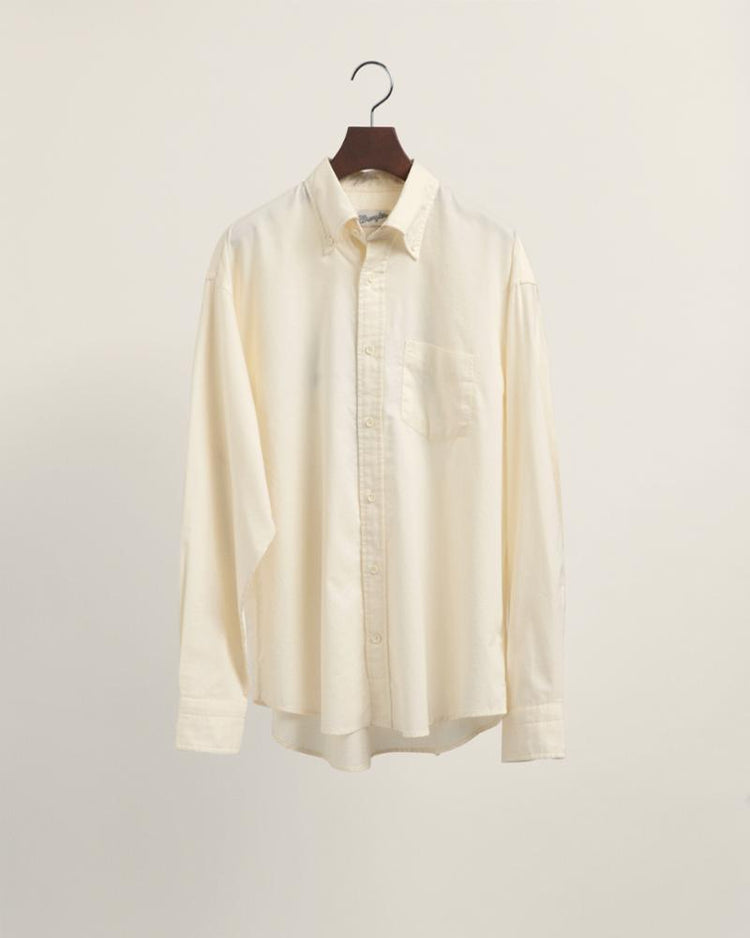 Gant Apparel Mens W. REL EMB OXFORD SHIRT 130/CREAM