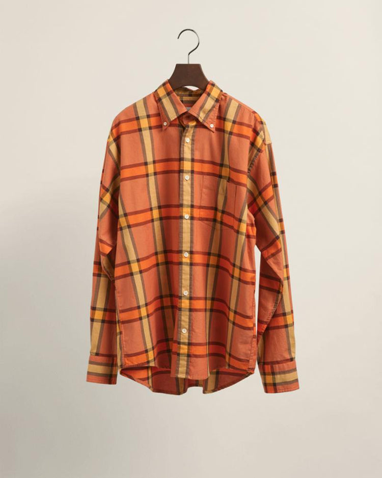 Gant Apparel Mens W. REL PLAID OXFORD SHIRT 806/RUSSET ORANGE