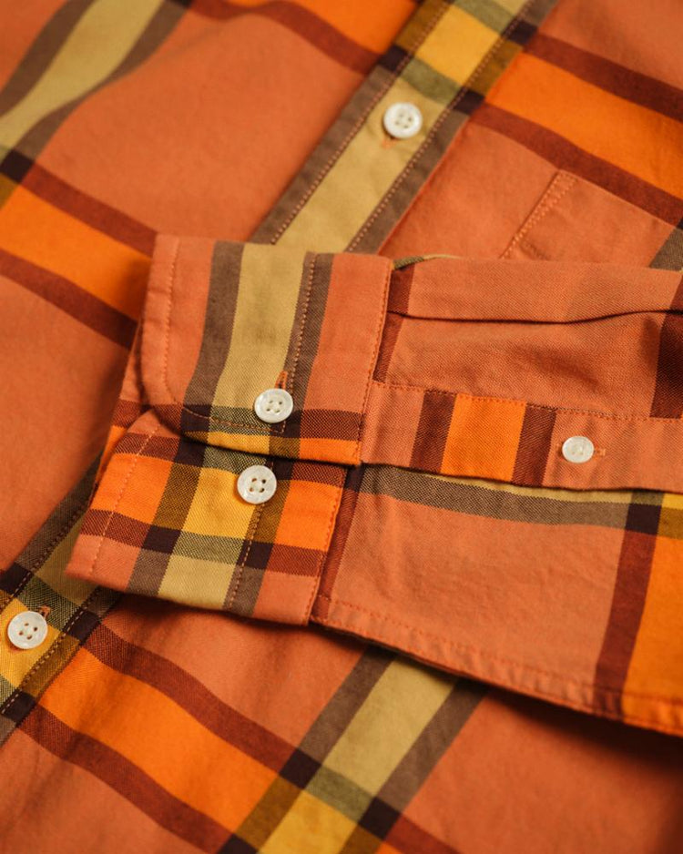 Gant Apparel Mens W. REL PLAID OXFORD SHIRT 806/RUSSET ORANGE