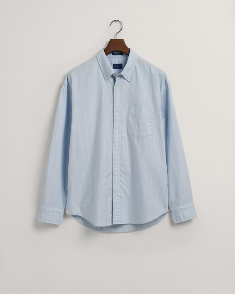 Gant Apparel Mens REL OXFORD PINSTRIPE SHIRT 406/WATERFALL BLUE