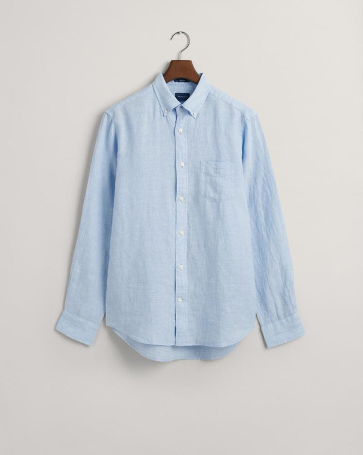 Gant Apparel Mens REGULAR LINEN SHIRT 468/CAPRI BLUE