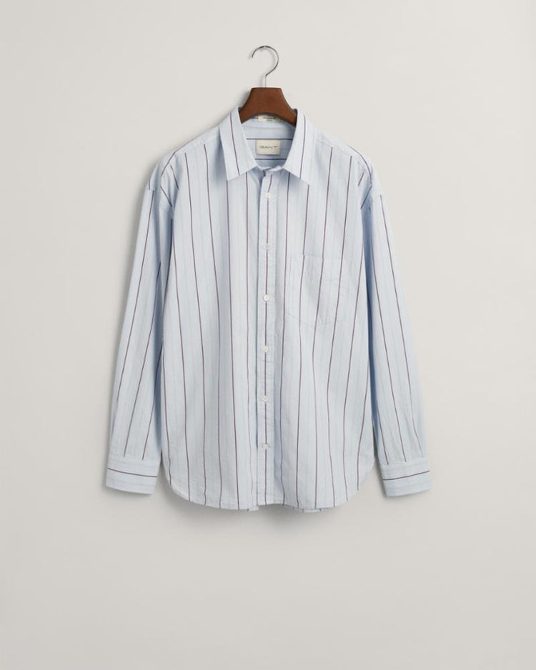 Gant Apparel Mens OS COMPACT POPLIN STRIPE SHIRT 455/LIGHT BLUE