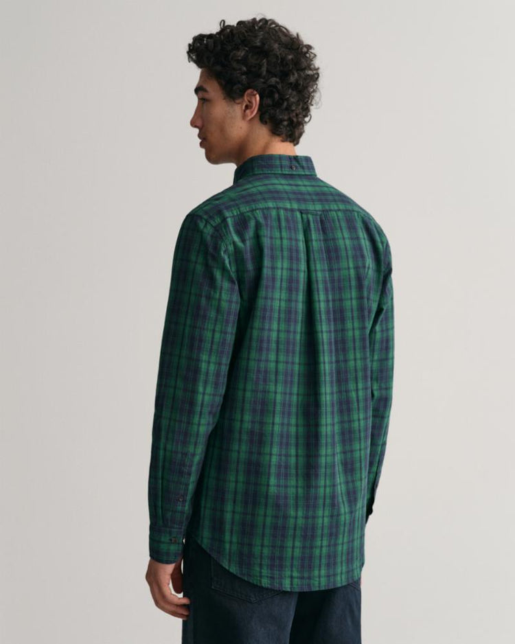 Gant Apparel Mens REG ARCHIVE POPLIN PLAID SHIRT 338/FOREST GREEN