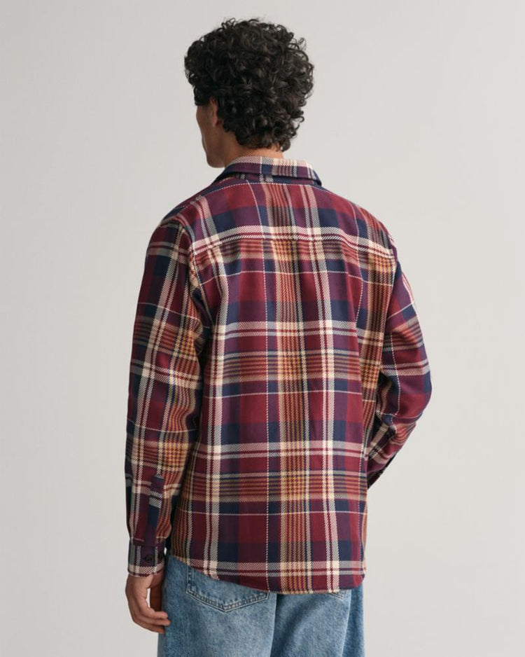 Gant Apparel Mens HEAVY TWILL CHECK OVERSHIRT 644/RED SHADOW