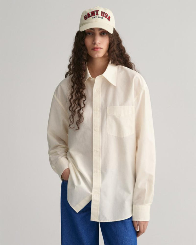 Gant Apparel Mens REL COTTON SILK SHIRT 130/CREAM