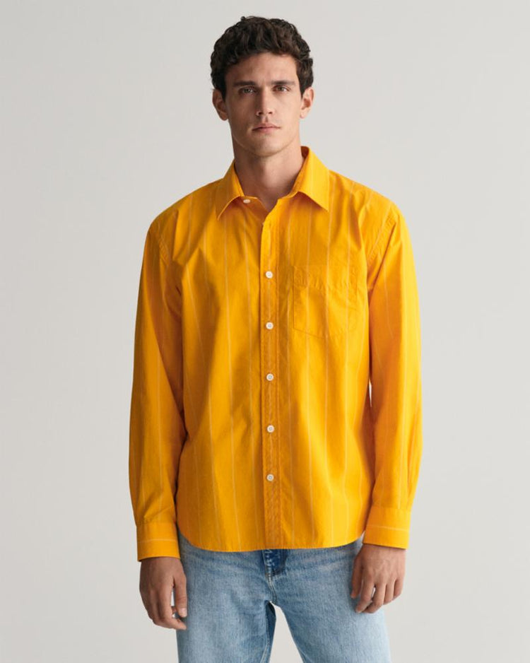 Gant Apparel Mens REL HERITAGE POPLIN STRIPE SHIRT 779/MEDAL YELLOW