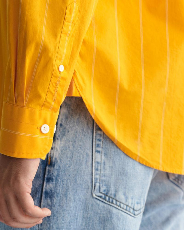 Gant Apparel Mens REL HERITAGE POPLIN STRIPE SHIRT 779/MEDAL YELLOW