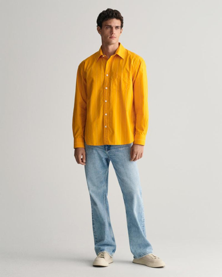 Gant Apparel Mens REL HERITAGE POPLIN STRIPE SHIRT 779/MEDAL YELLOW